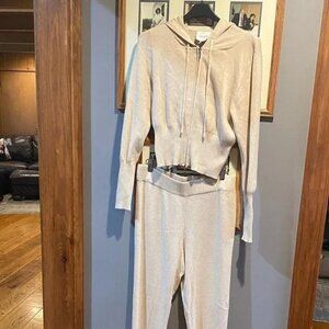 PINK ROSE CREAM JOGGER LOUNGE SET NEW L